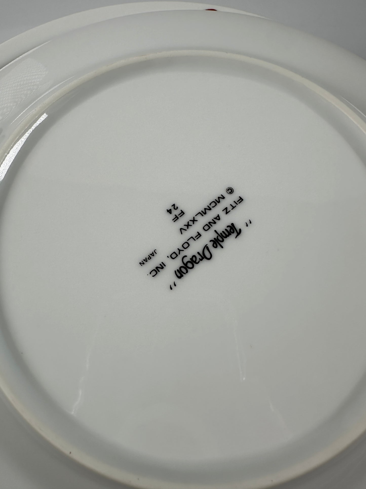 Fitz & Floyd temple dragon set of 8 SALAD Desert PLATES , 7 1/2”