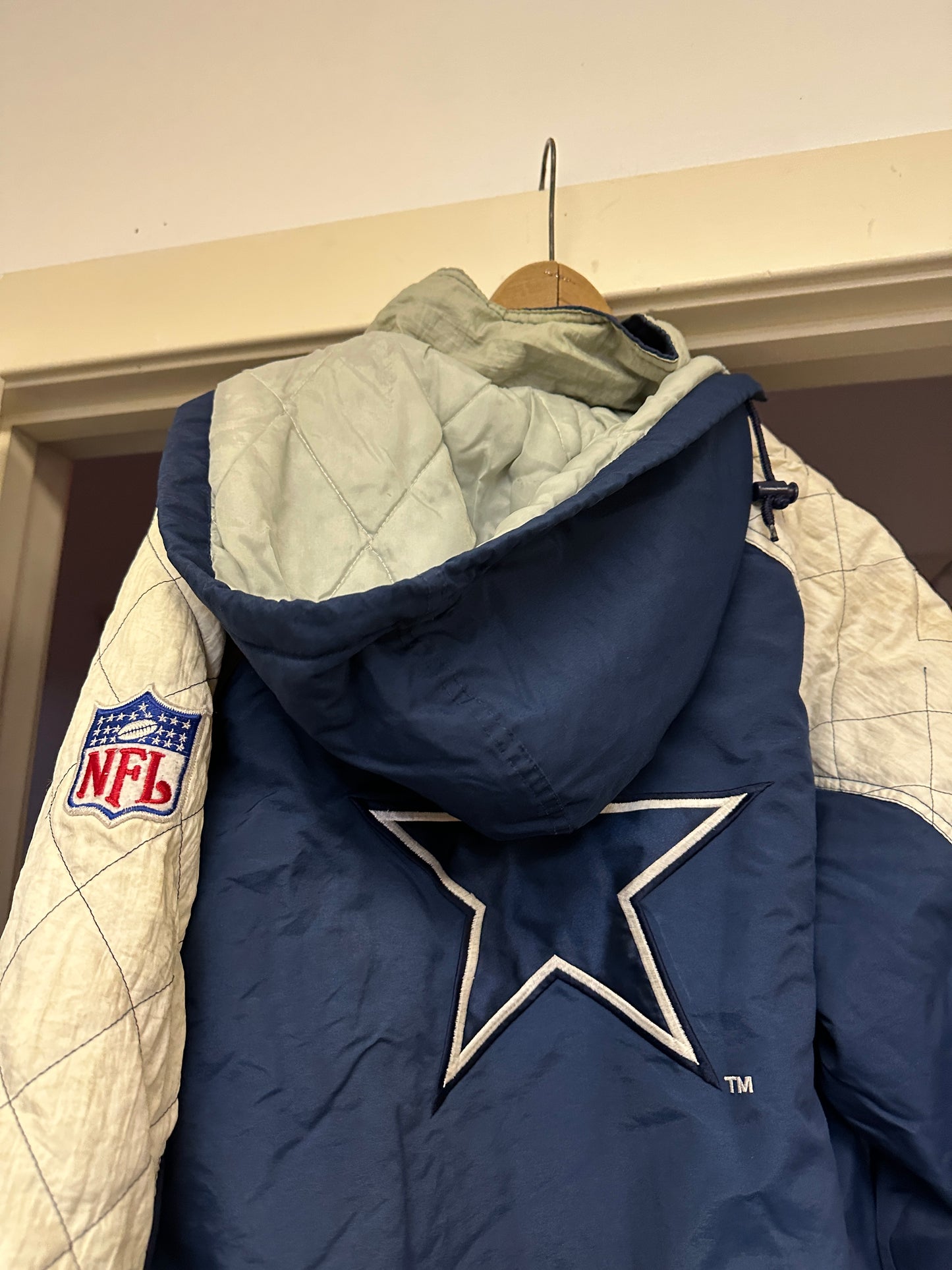 Vintage Dallas Cowboys Starter Jacket Adult S Puffer NFL Parka Blue Football
