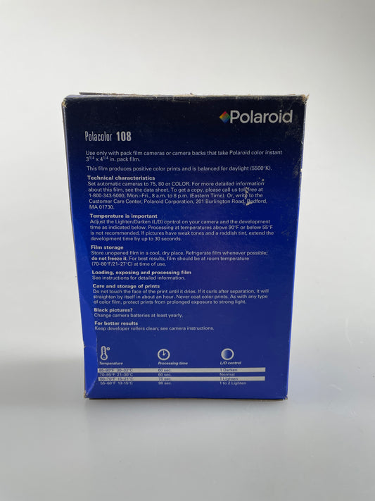 Polaroid polacolor 108 Type Color Film - Dual Pack (20 exposures) 1999