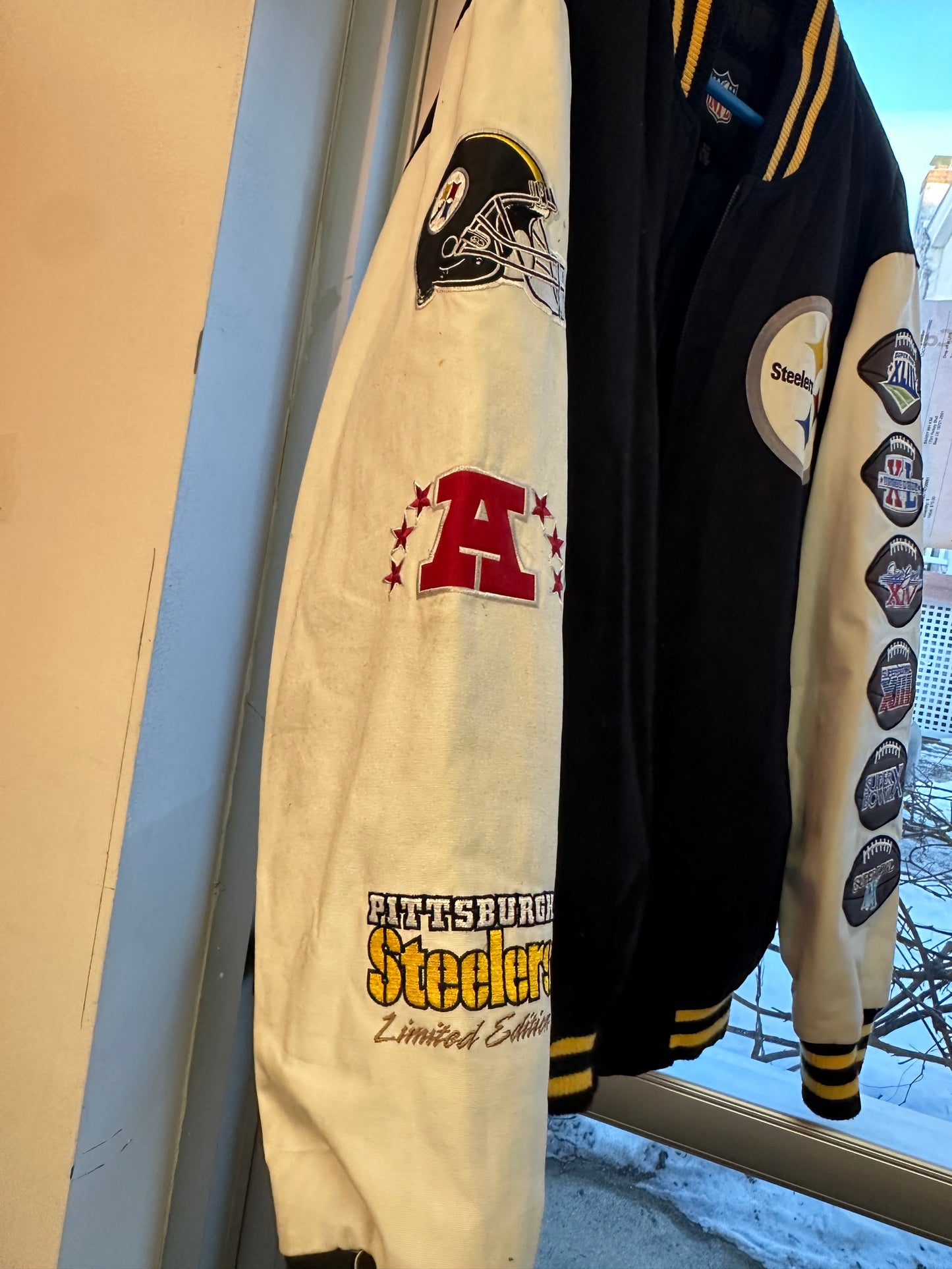 Pittsburgh Steelers 6x Super Bowl Champions Letterman Jacket XL limited edition