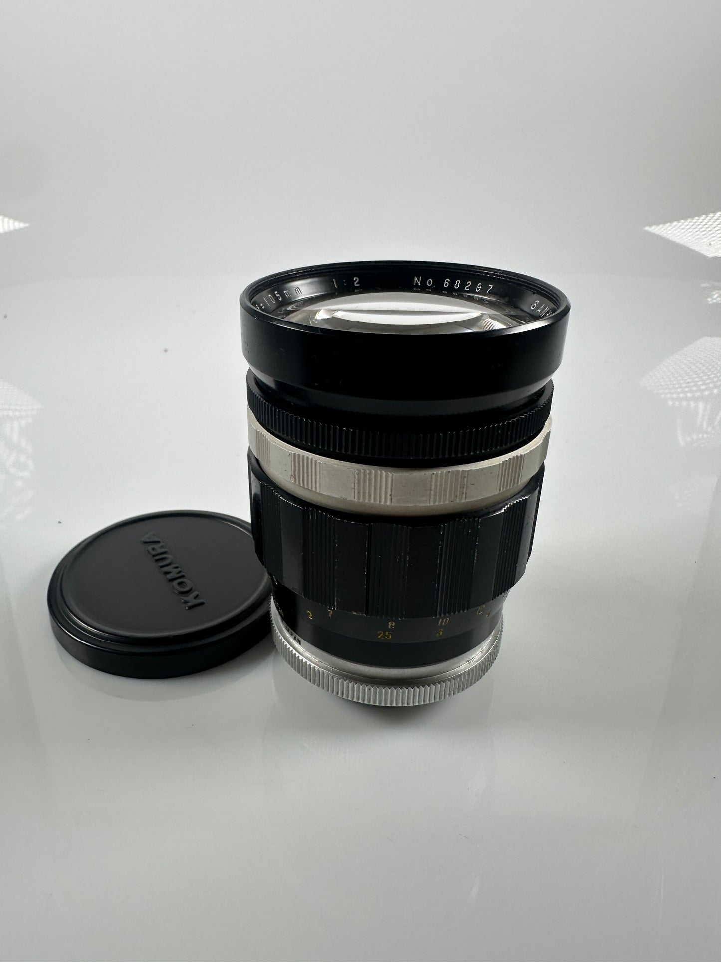 Sankyo Kohki Komura 2/105mm Lens T mount w/ Minolta MD adapter