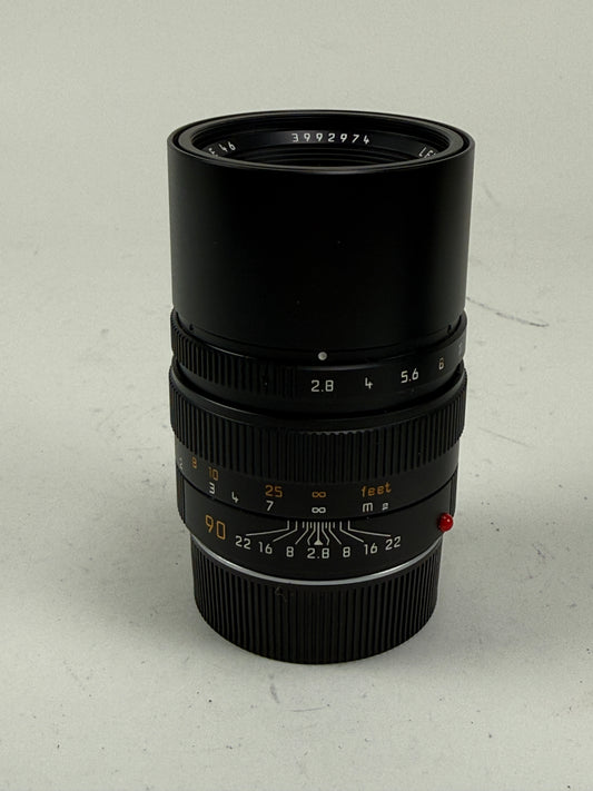 Leica Elmarit-M 90mm F2.8 MF Camera Lens E46 Black 11807 6 Bit