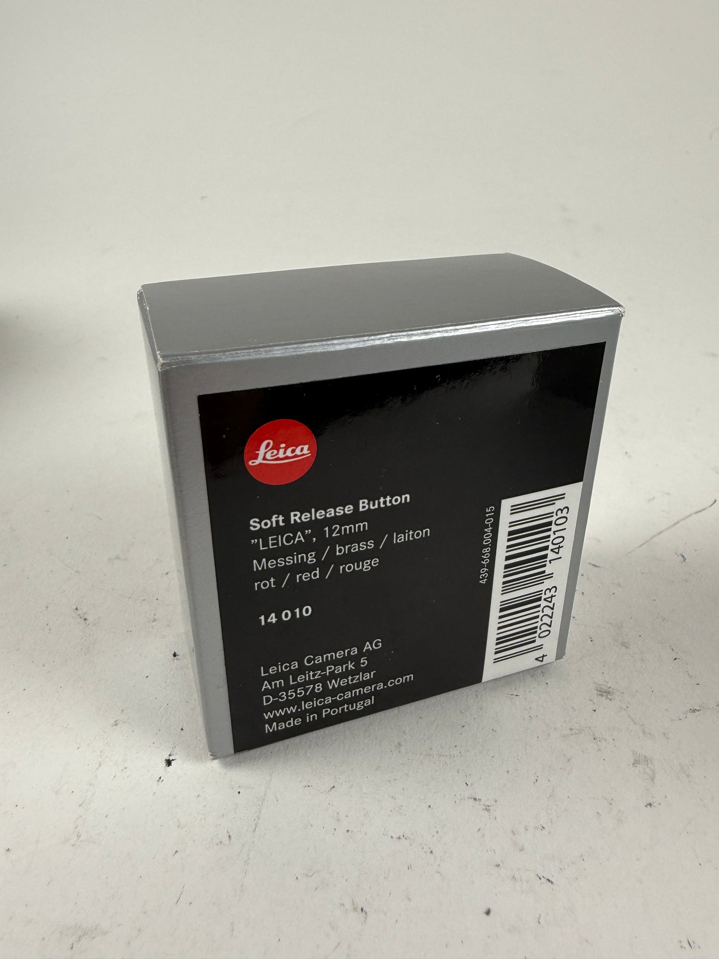 Leica M Soft Release Button 12mm Red with "Leica" lettering #14010