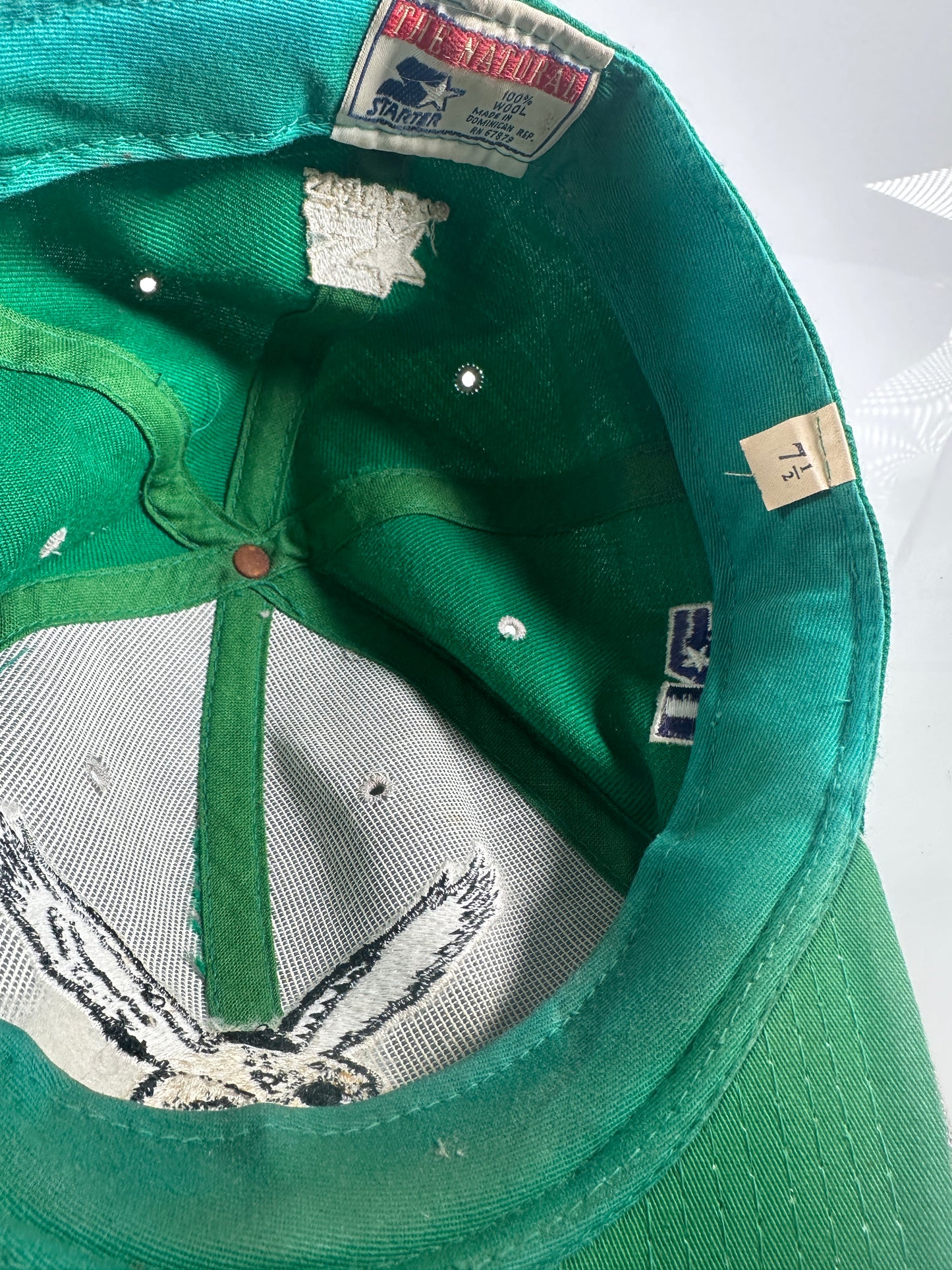 Philadelphia Eagles Kelly Green NFL Starter 100% Wool vintage Logo Fitted Hat 7 1/2