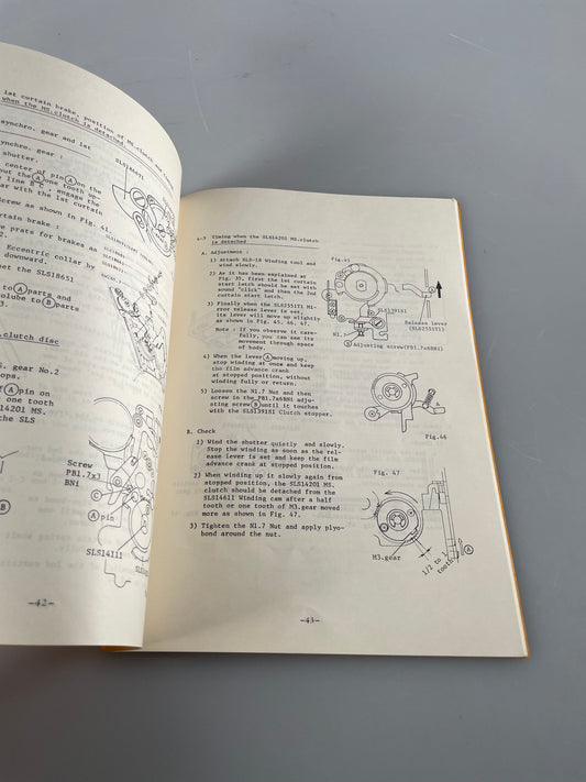 Mamiya M645 M645 1000S Service instructions camera Repair Manual