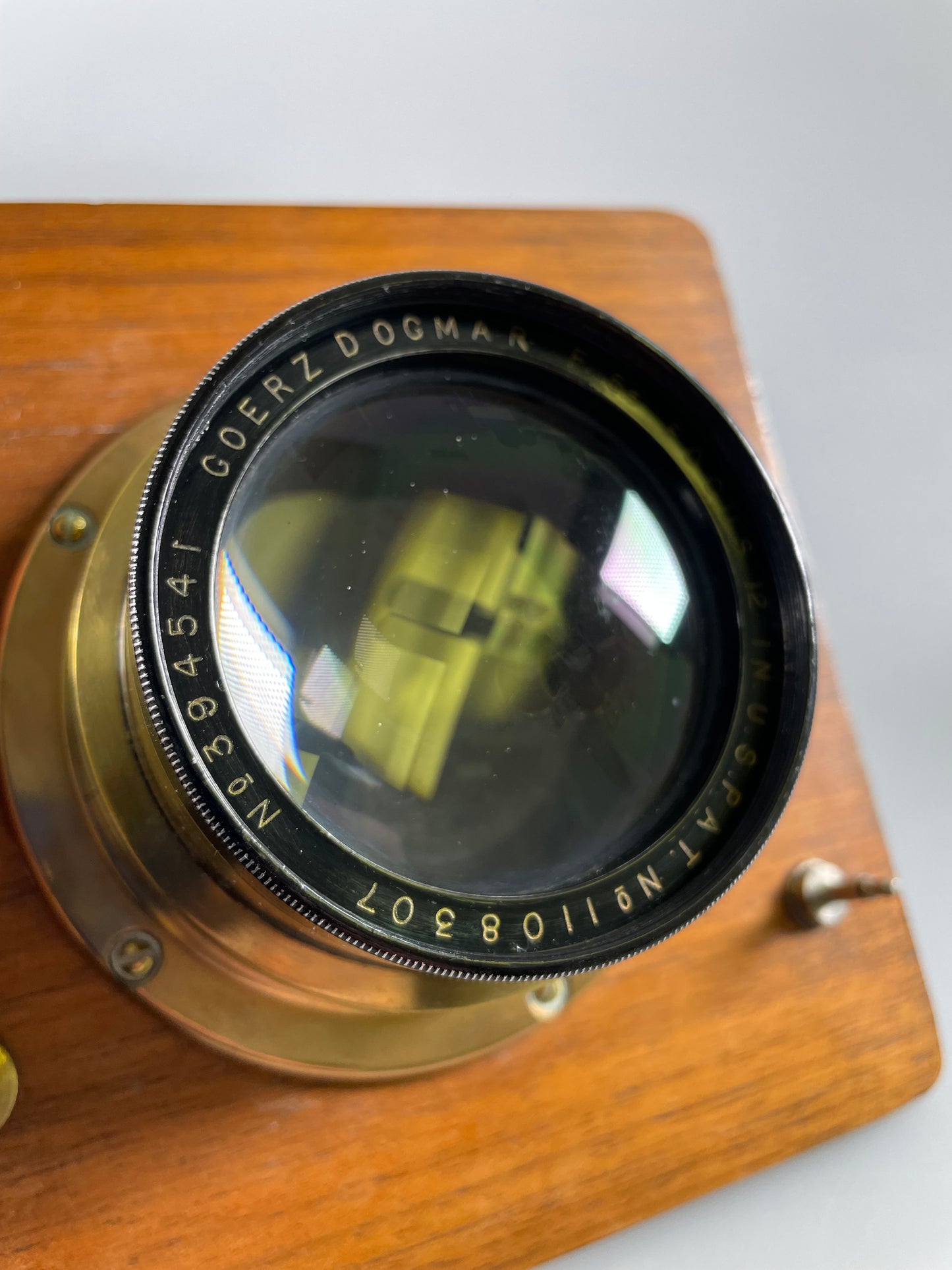 Goerz Dogmar Brass Lens focus 12 inch f5.5 w/ packard shutter