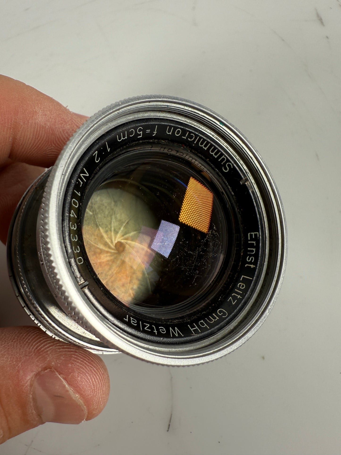 Leica 50mm f2 Summicron Radioactive L39 LTM Screwmount Rangefinder Lens 104xxxx