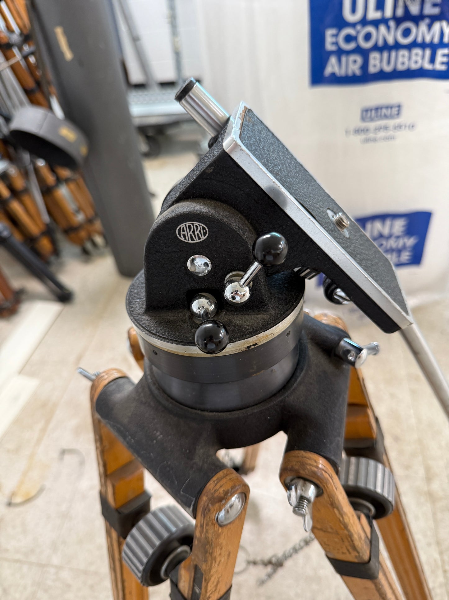 Arri wooden tripod with tilt head RARE vintage