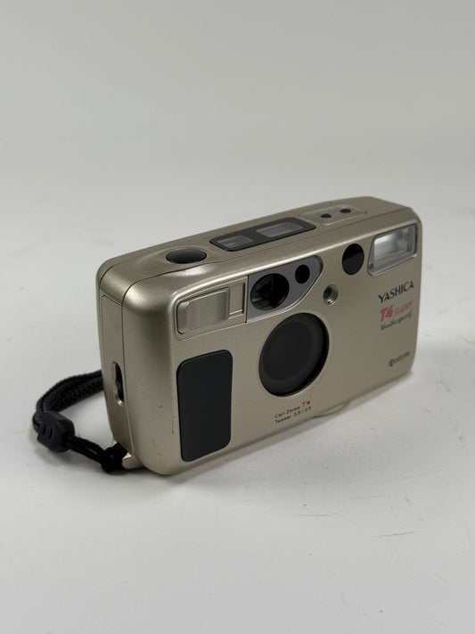 Yashica T4 T* Carl Zeiss 35mm F3.5 Camera Silver Champagne