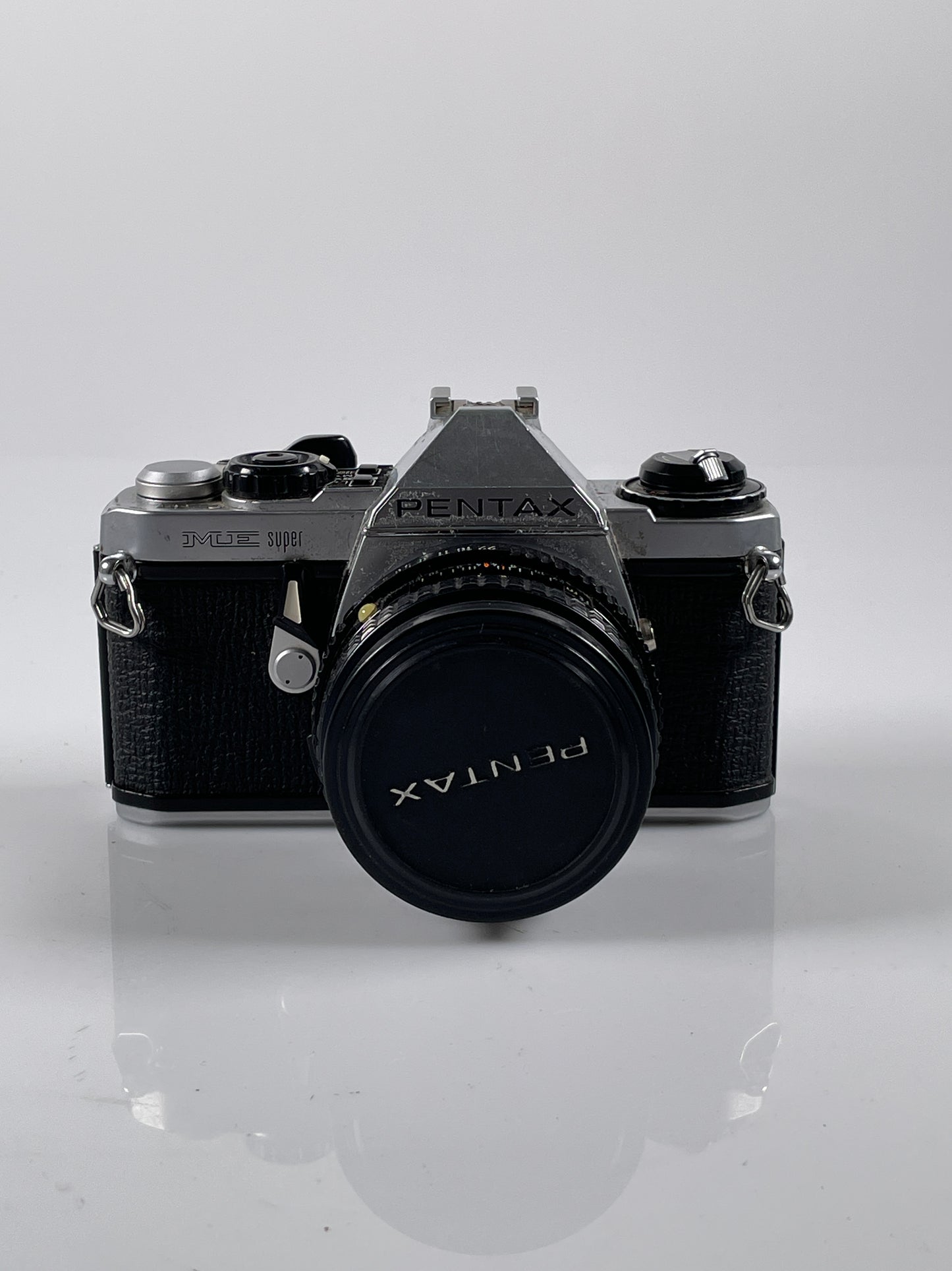 Pentax ME Super Chrome 35mm Film Camera w/ 50mm F2 Lens