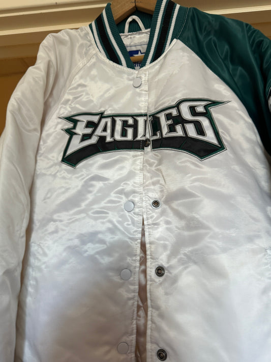 Philadelphia Eagles Vintage Throwback Satin Starter Jacket Large