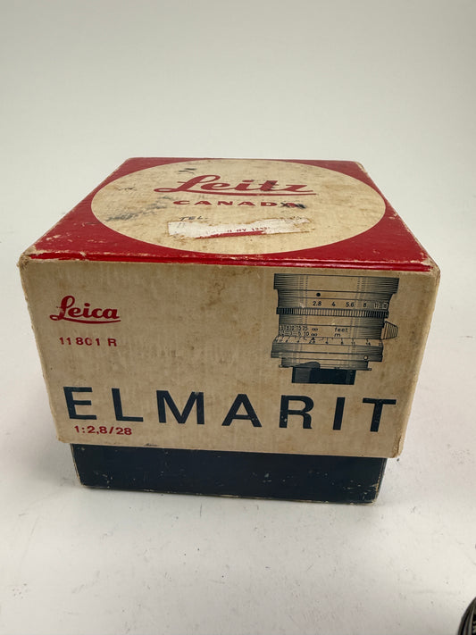 Leica 28mm f2.8 Elmarit V1 9 Element Lens Black Paint Infinity Lock w/ box