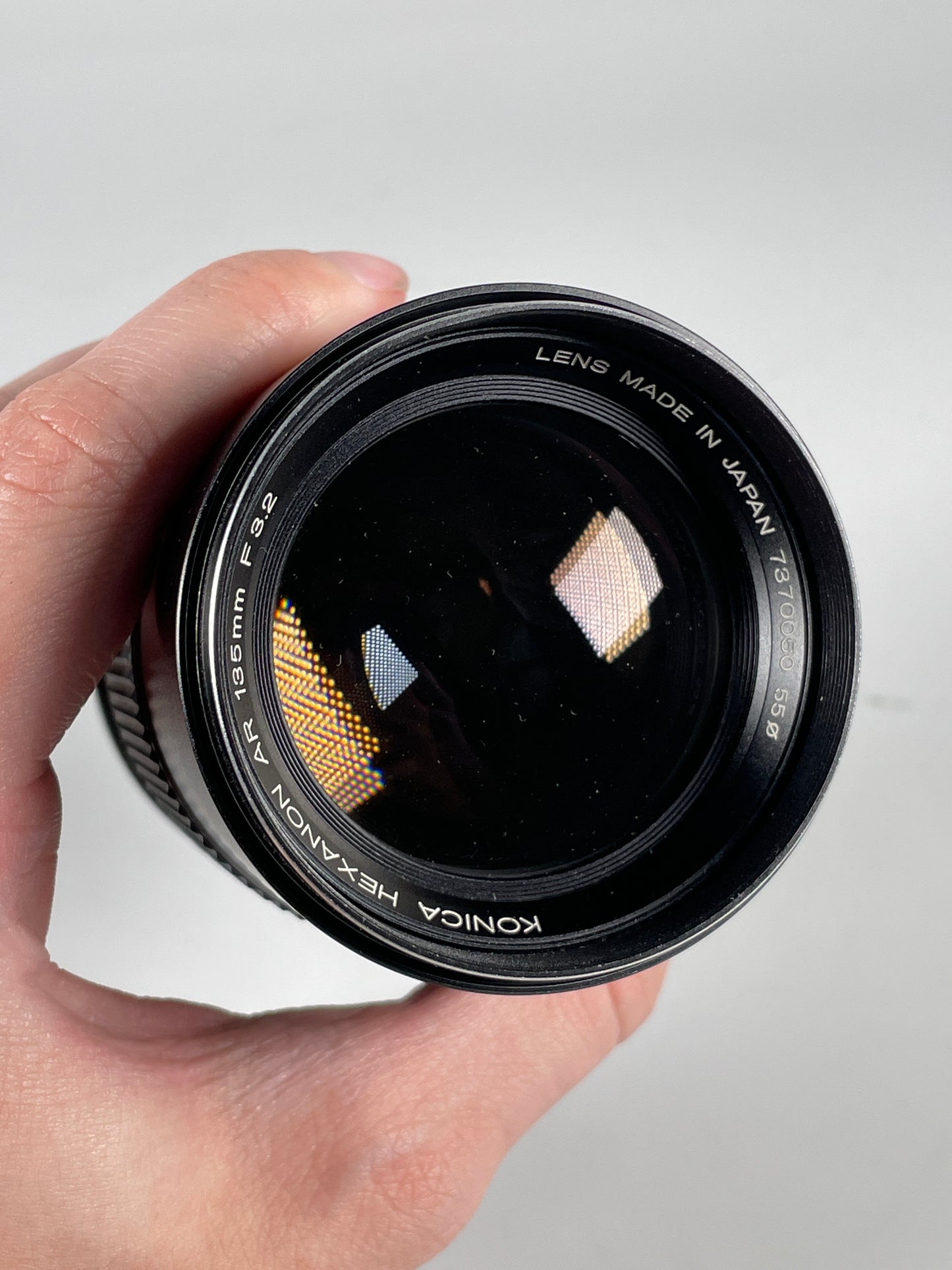 Konica Hexanon AR 135mm f3.2 MF Prime Telephoto Lens w Caps