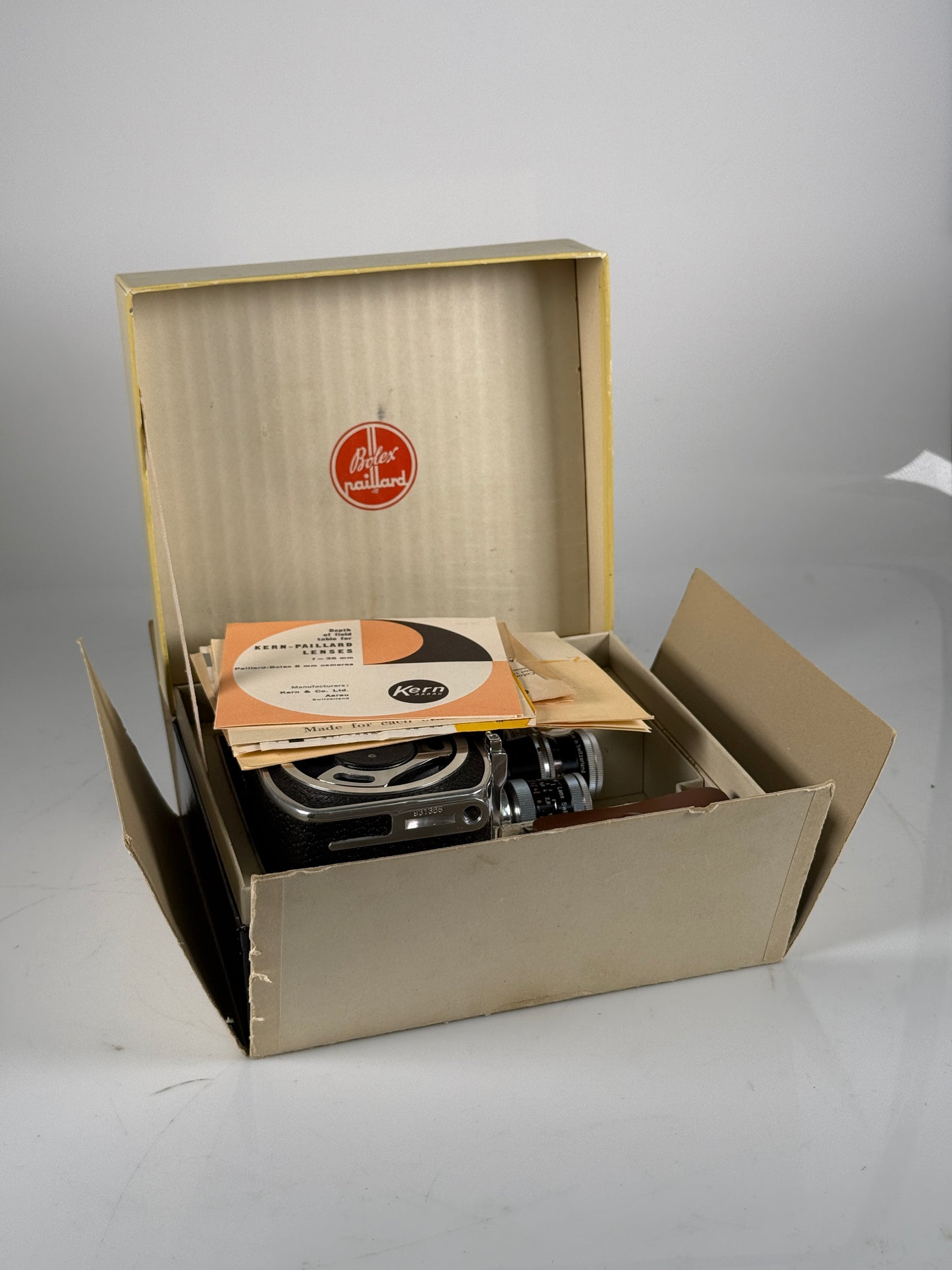 Paillard Bolex B8SL Double 8mm Movie Cine Film Camera w/ 13mm and 36mm Kern Yvar lens