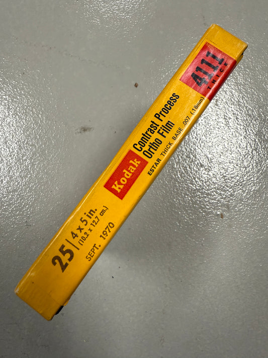 Kodak 4x5 25 sheets Contrast Process Ortho, 4111 film