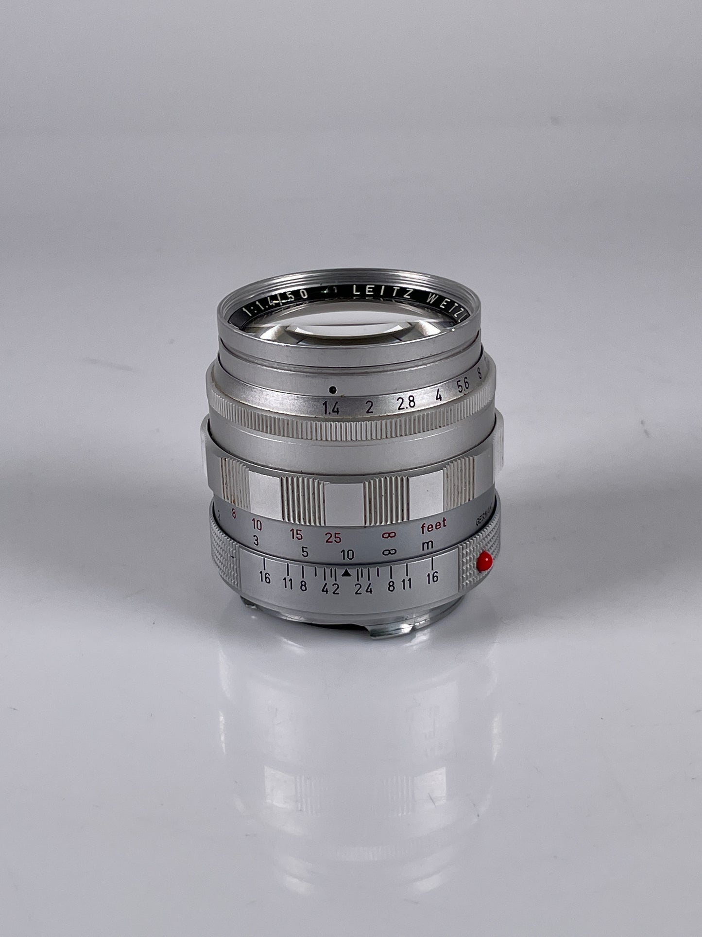LEITZ Leica Summilux M 50mm F1.4 E43 Chrome Lens V1 version 1 Scalloped