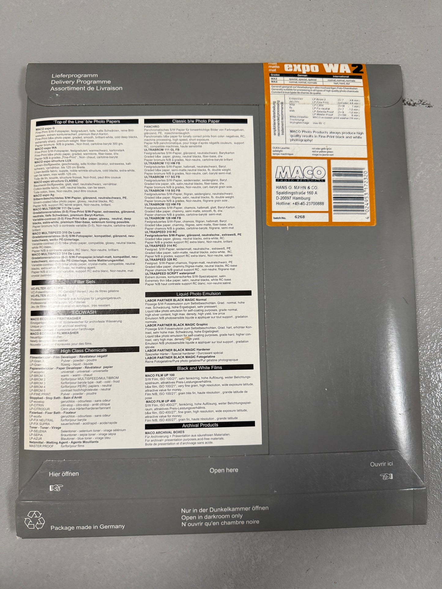 Maco Photo Products Expo WA2 9.5x12" Photo Paper 25 sheets fibre