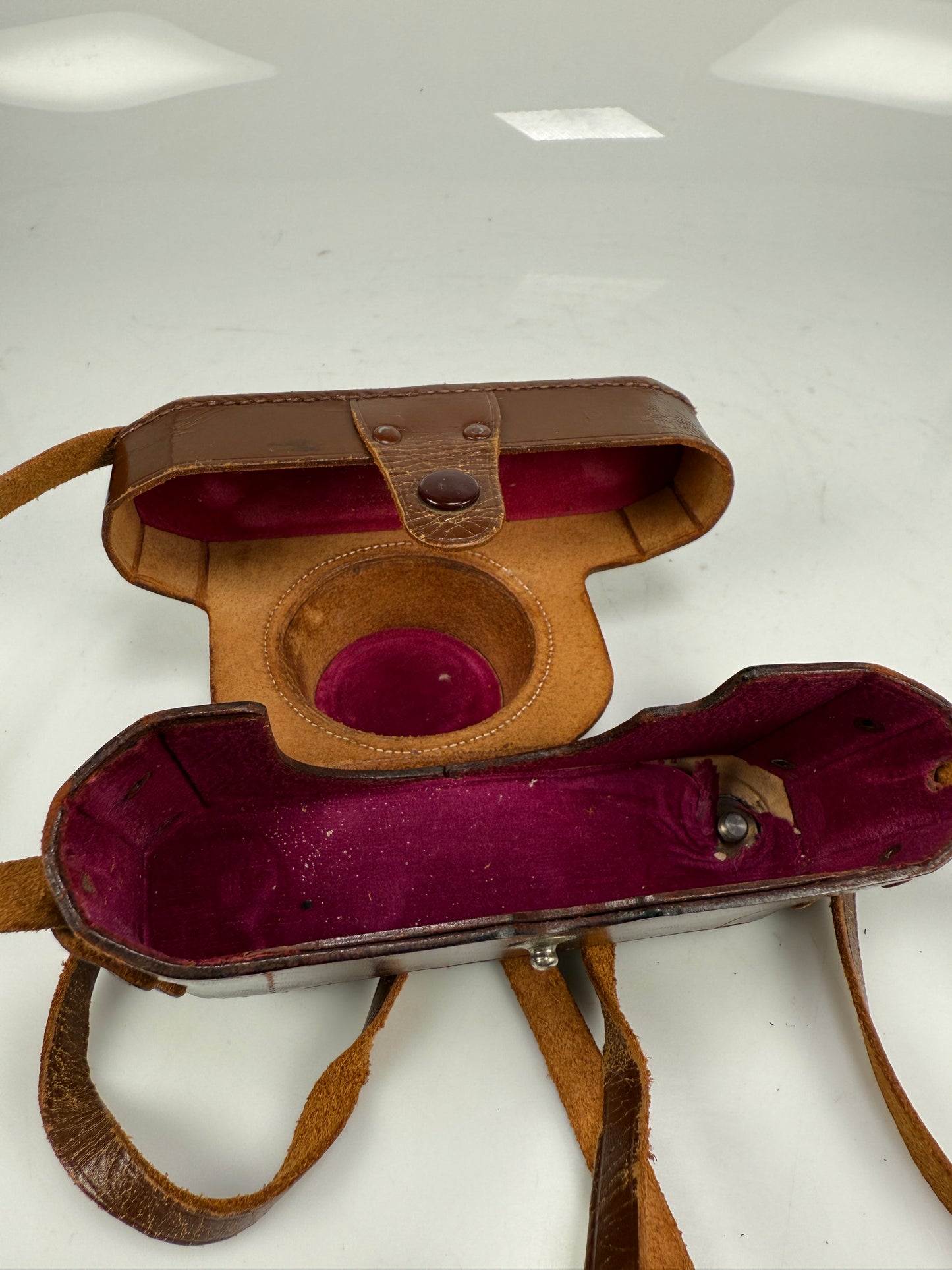 Early Canon Rangefinder Camera Brown Leather Case MADE IN OCCUPIED JAPAN