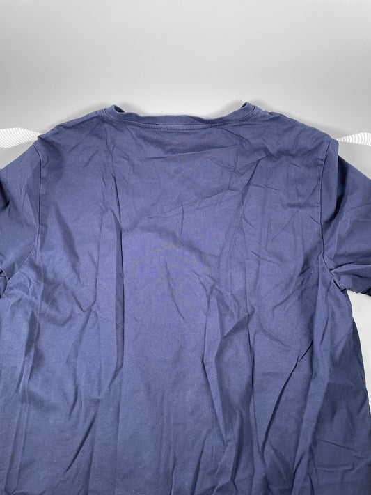 Bombas T Shirt Adult L V-Neck 100% Pima Cotton Navy Blue Short Sleeve Men