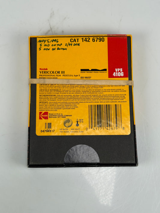 Kodak Vericolor III type S 4106 10 sheets 4x5 exp film
