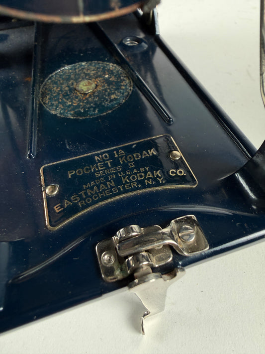 Kodak Folding Camera No 1A Series II Pocket Blue w/case