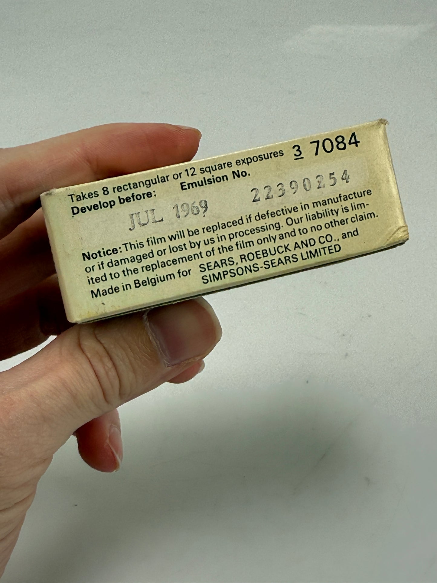 Sears 120 Fast B&W print camera film 1969