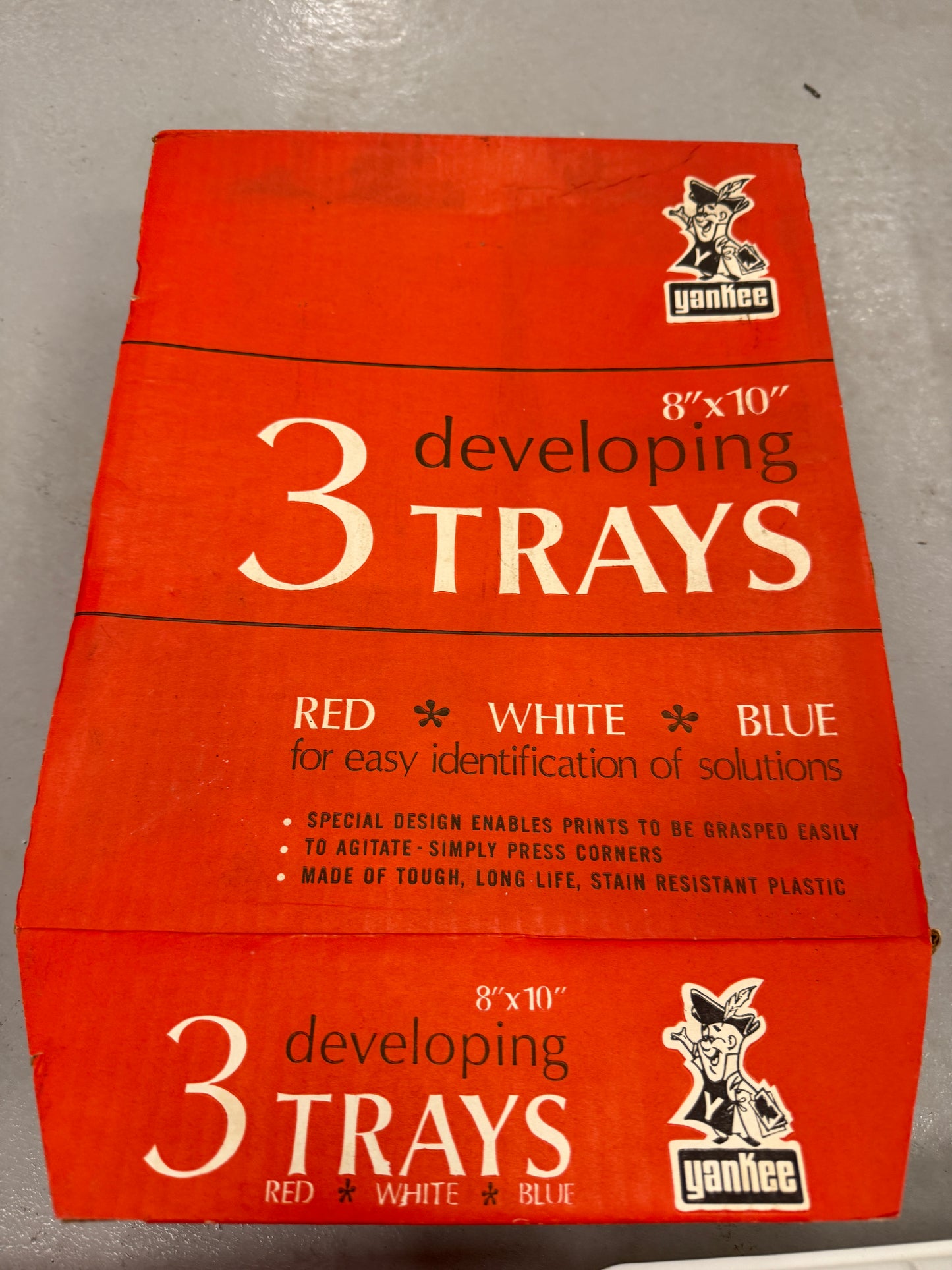 Yankee set of 3 Agitray 8x10 darkroom tray Plastic