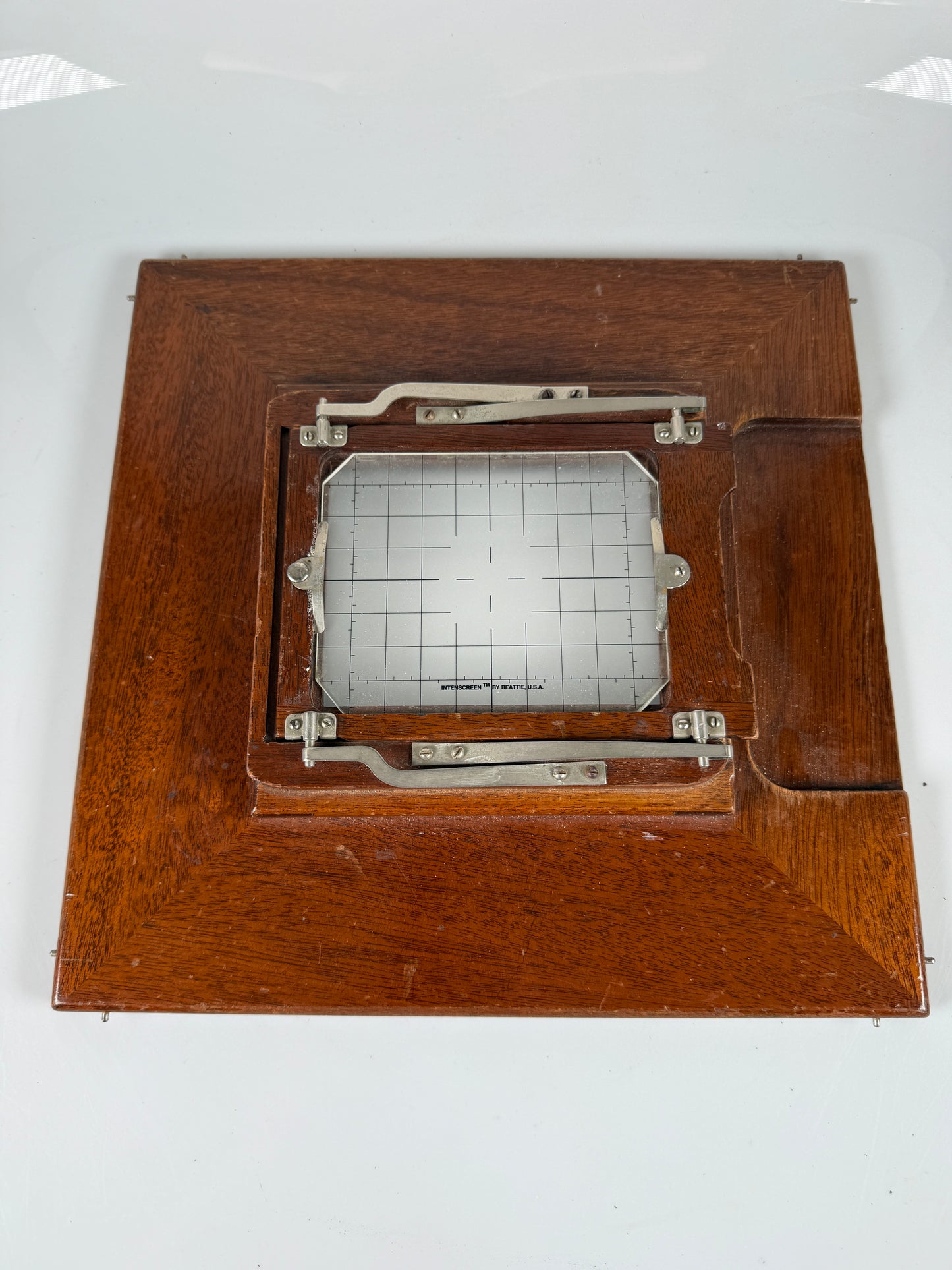 Deardorff 8x10 to 4x5 Reducing Ground Glass Back camera, Beattie screen