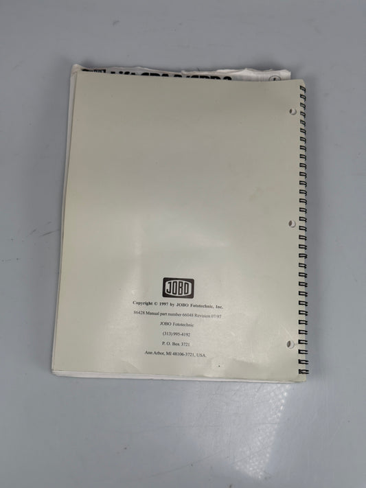 Jobo CPA2 CPP2 User instruction manual with processing hints