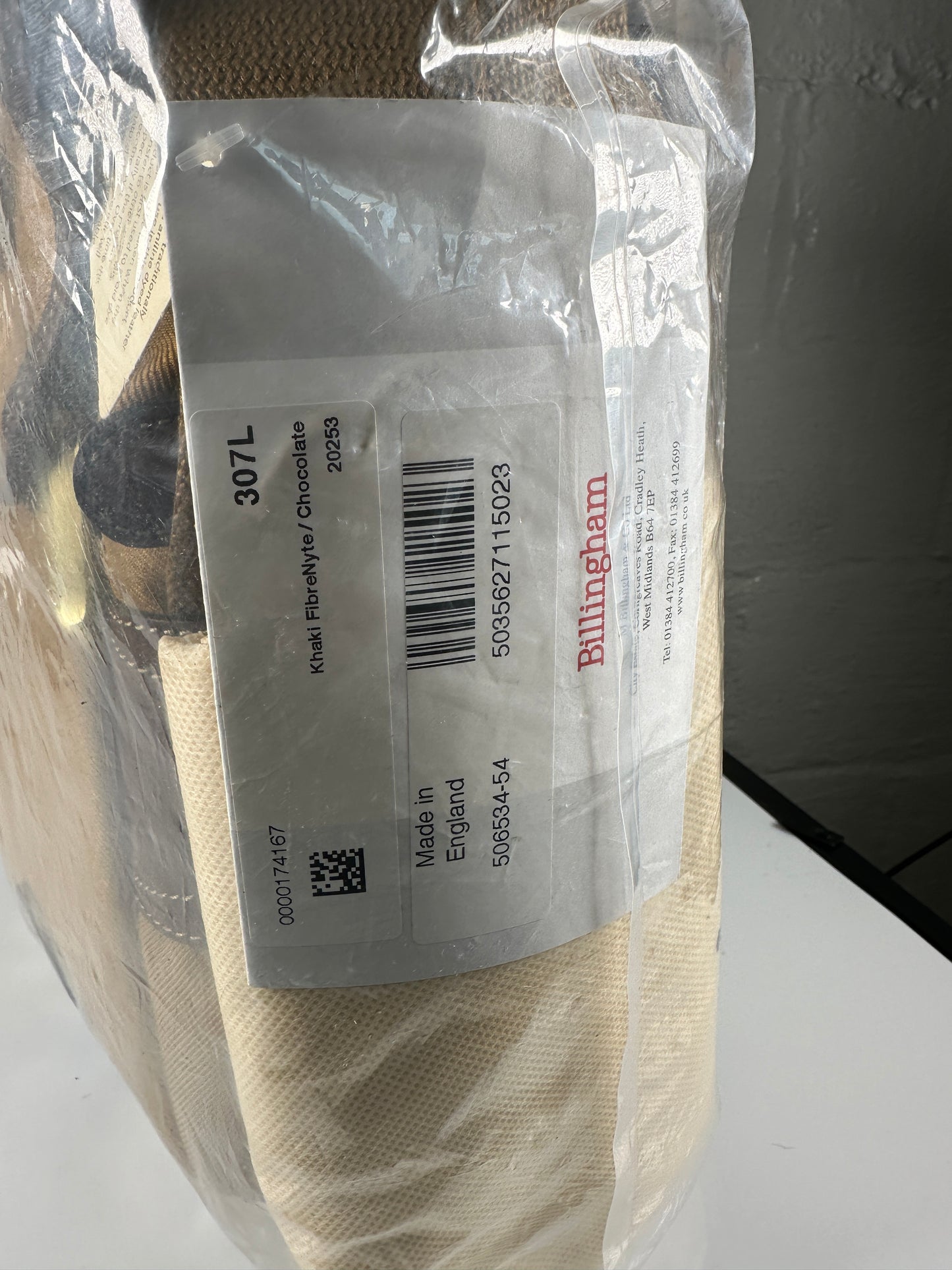 Billingham 307 camera bag EXCELLENT Khaki Fibrenyte canvas, leather 307L