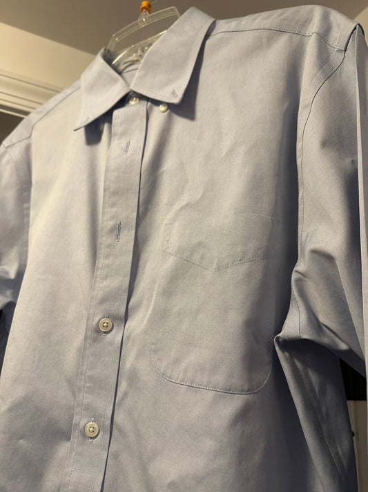 Men’s LL Bean Blue Dress collared Shirt Vintage Medium 15 1/2 - 33