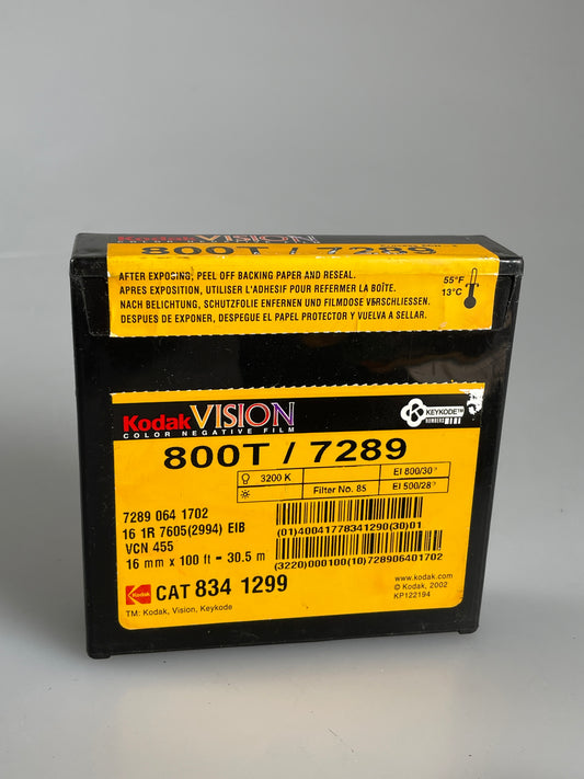 Kodak Motion Picture Film 7289 800T vision 16mm 100 FT