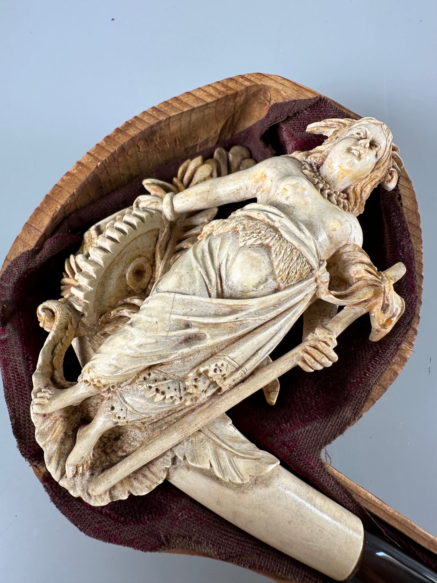 Meerschaum Handmade carved Pipe Ocean, seashell, woman