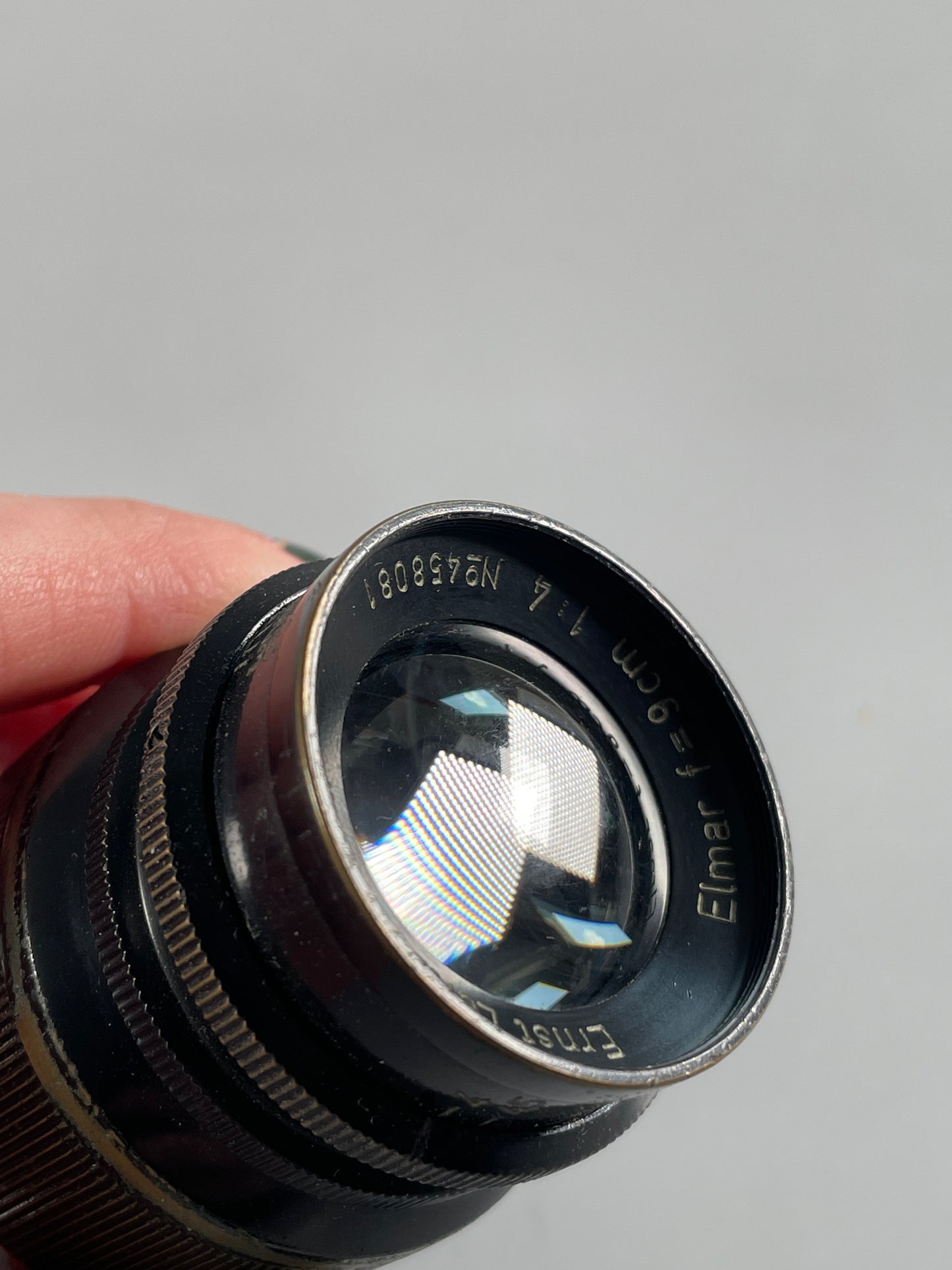 Leica Elmar 90mm 9cm f4 Black Ltm screwmount lens