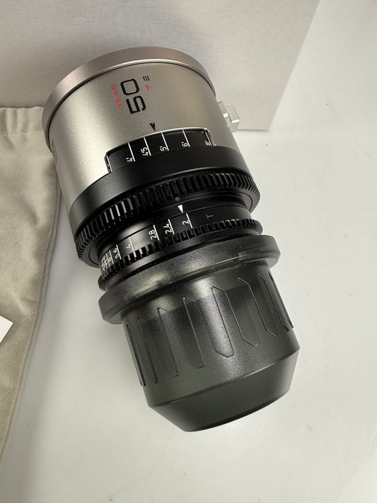 Blazar Remus 50mm T2.0 1.5x Anamorphic Full Frame Lens PL Mount Silver Flare