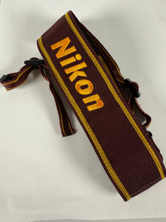 Nikon AN-6W Nylon Wide Neck Shoulder Strap (Wine & Yellow)