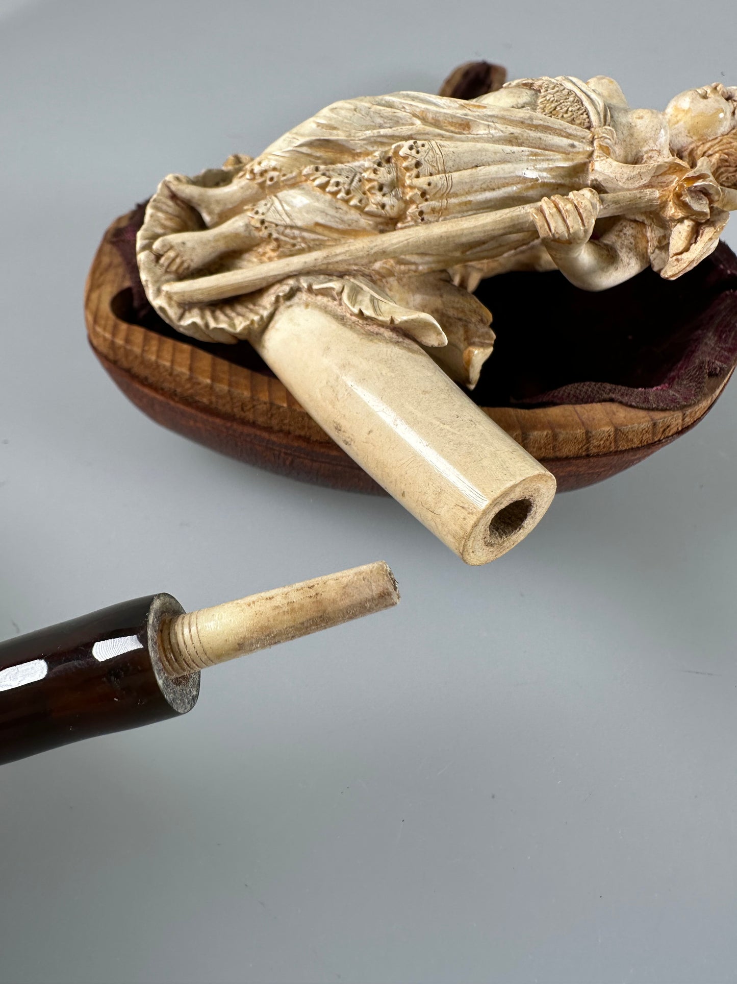 Meerschaum Handmade carved Pipe Ocean, seashell, woman