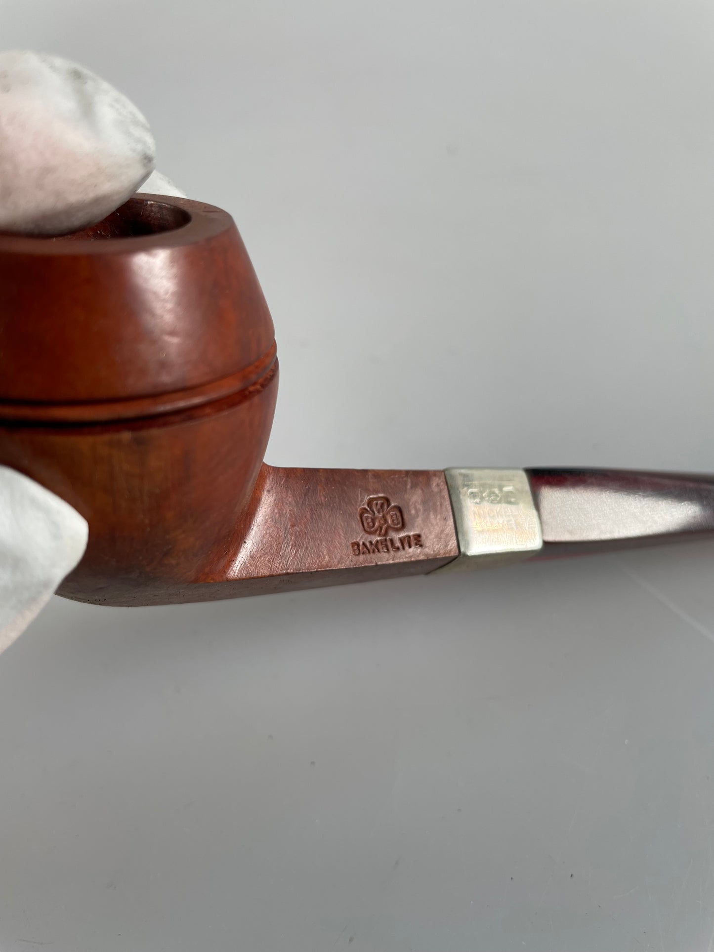 KBB Blue Line Bakelite Pipe Nickle Silver, Unsmoked