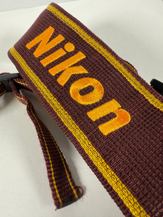 Nikon AN-6W Nylon Wide Neck Shoulder Strap (Wine & Yellow)