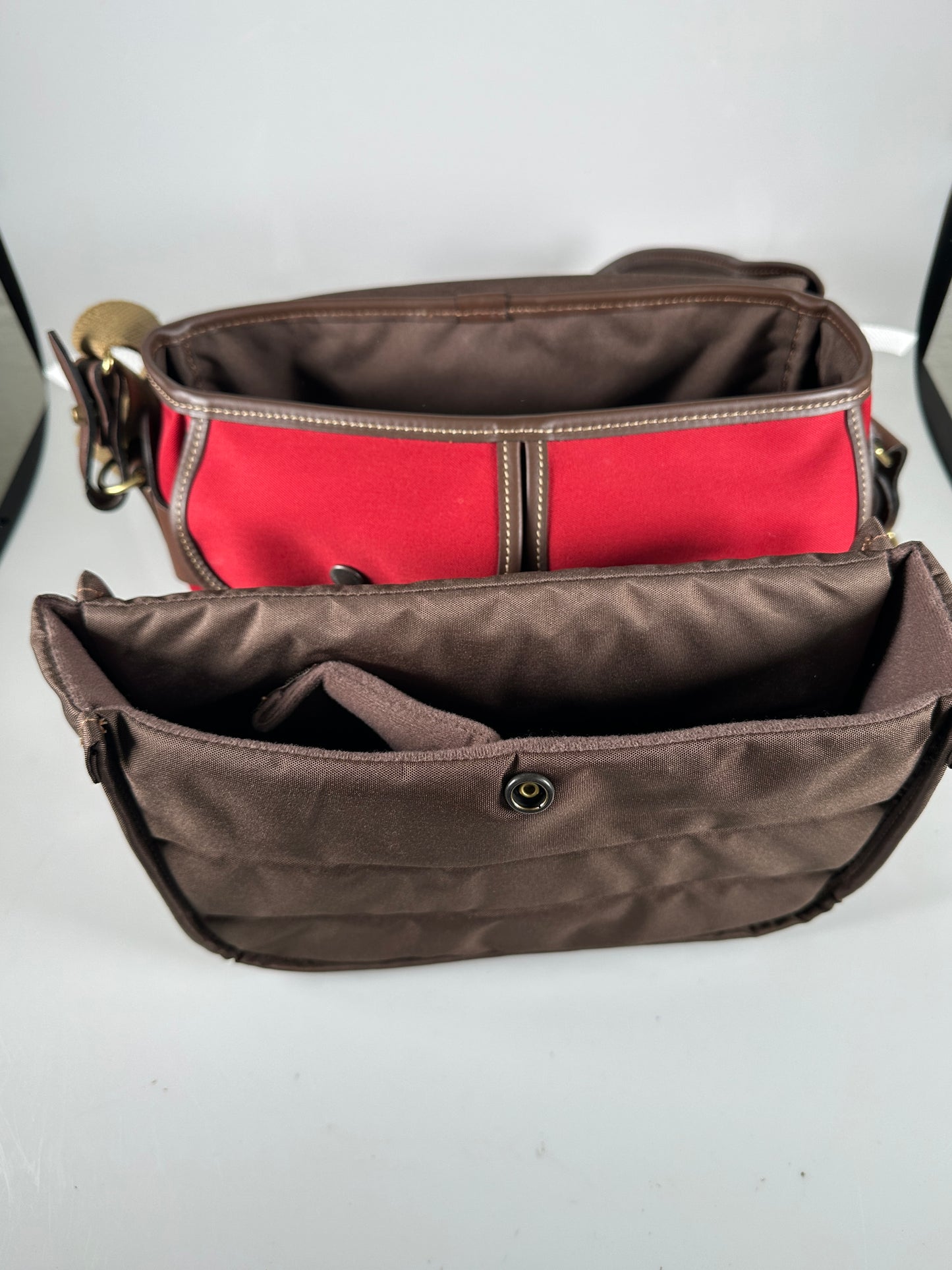 Billingham Hadley Shoulder Bag Small (Burgundy w/Chocolate Leather Trim)