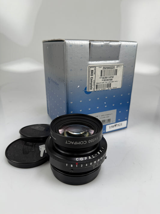 Schneider Apo TELE XENAR 350mm F11 COMPACT MC Lens in Copal #1 Shutter MINT in box