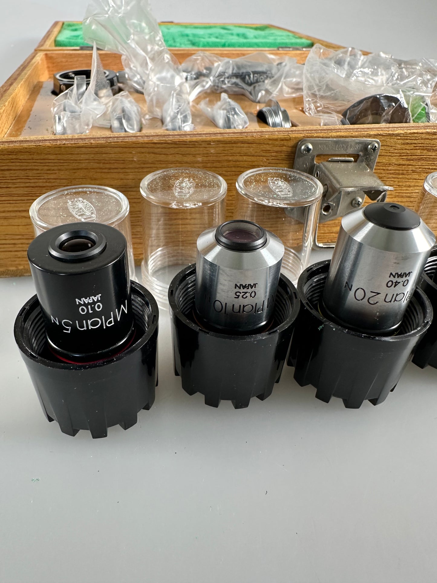 Olympus MPLAN N Objective Lens Set 5N, 10N, 20N, 40N, 100N w/ 1.1x prism