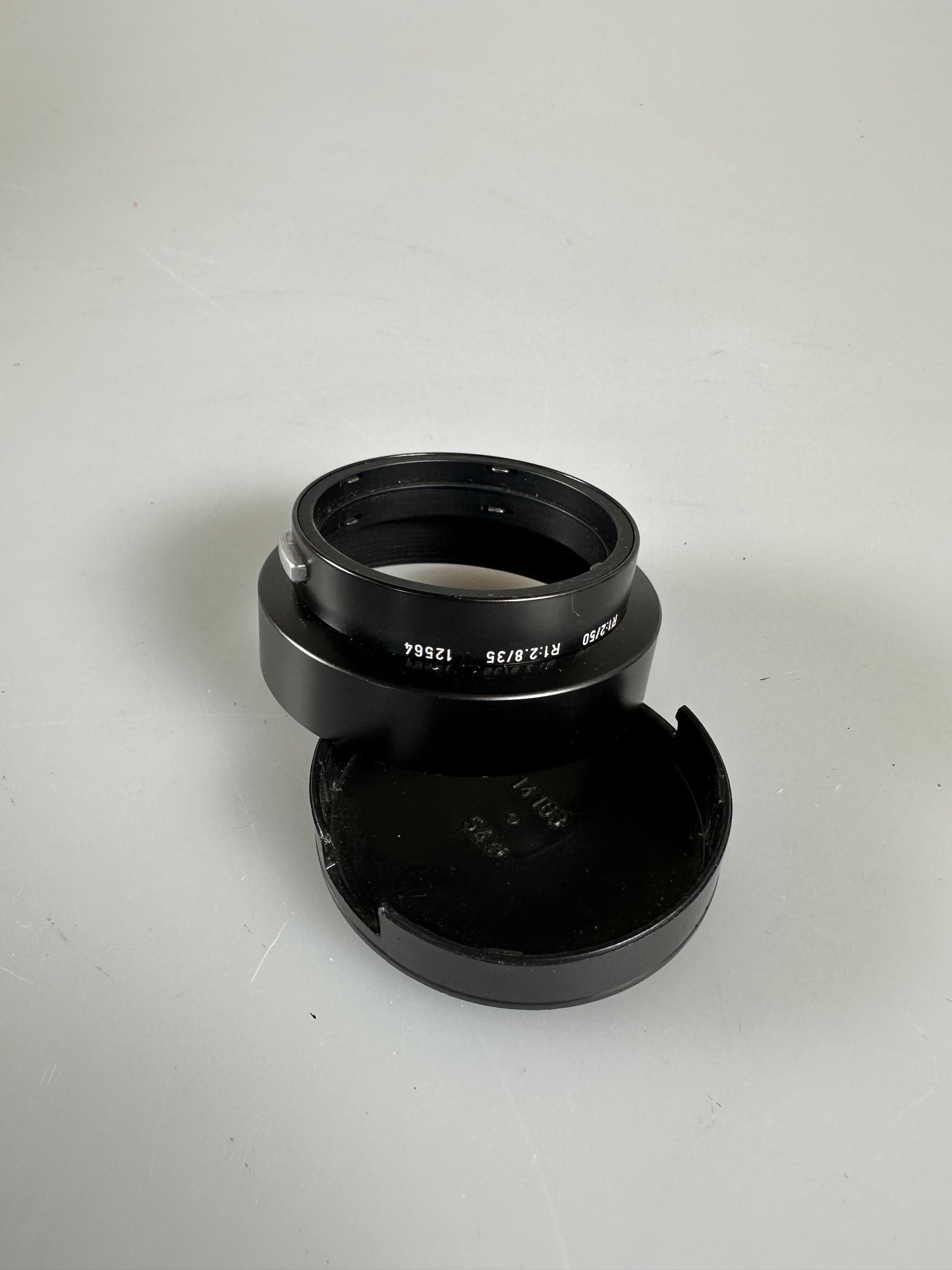 Leica R 35 f2.8, 50 f2 Black Metal Lens Hood, 12564 w/ hood cap 14163