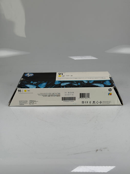 Genuine HP 91 Yellow C9469A 775ml Pigment Ink Cartridge 10/2018