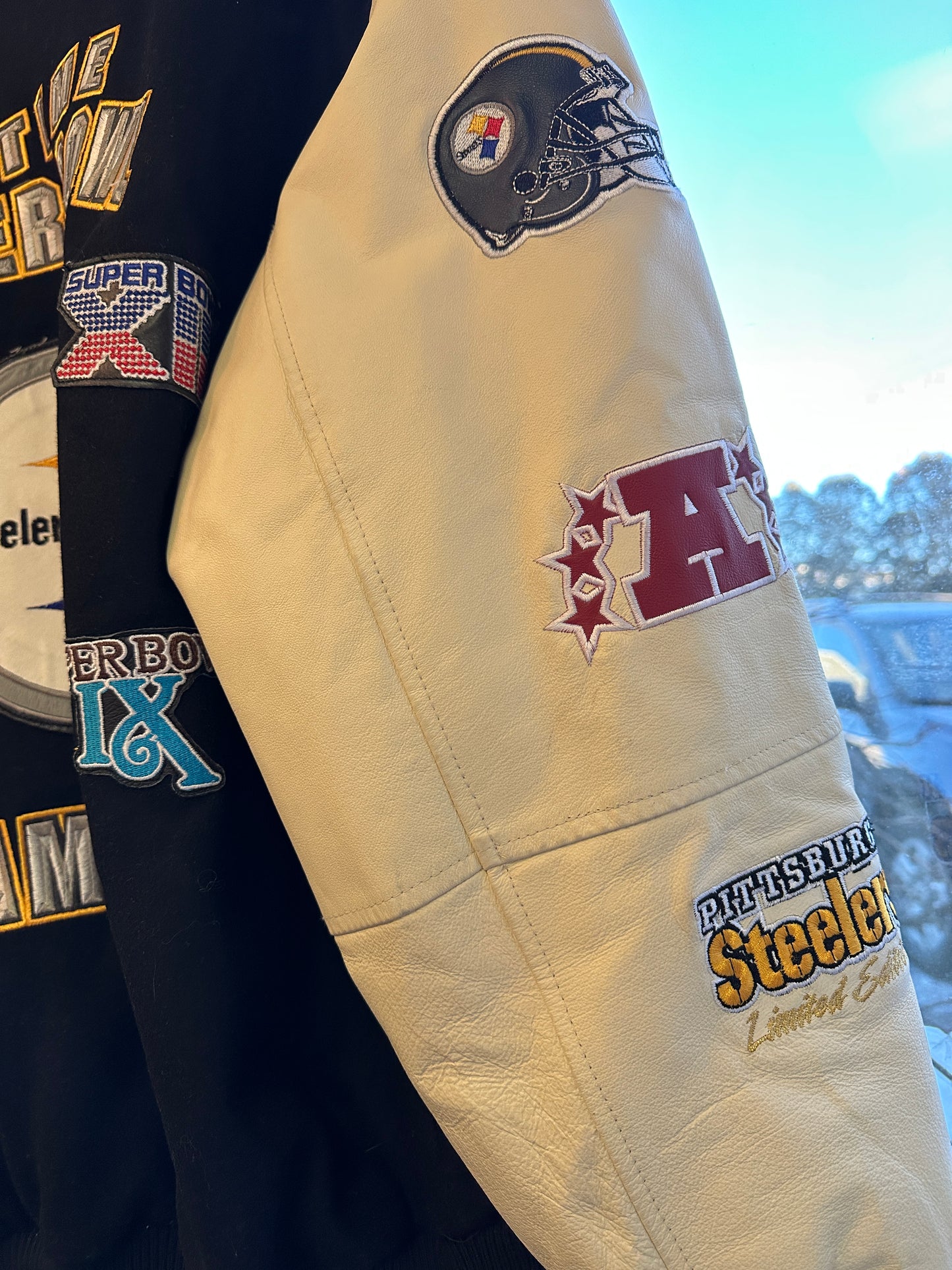 Pittsburgh Steelers 4x Super Bowl Champions Letterman Jacket L