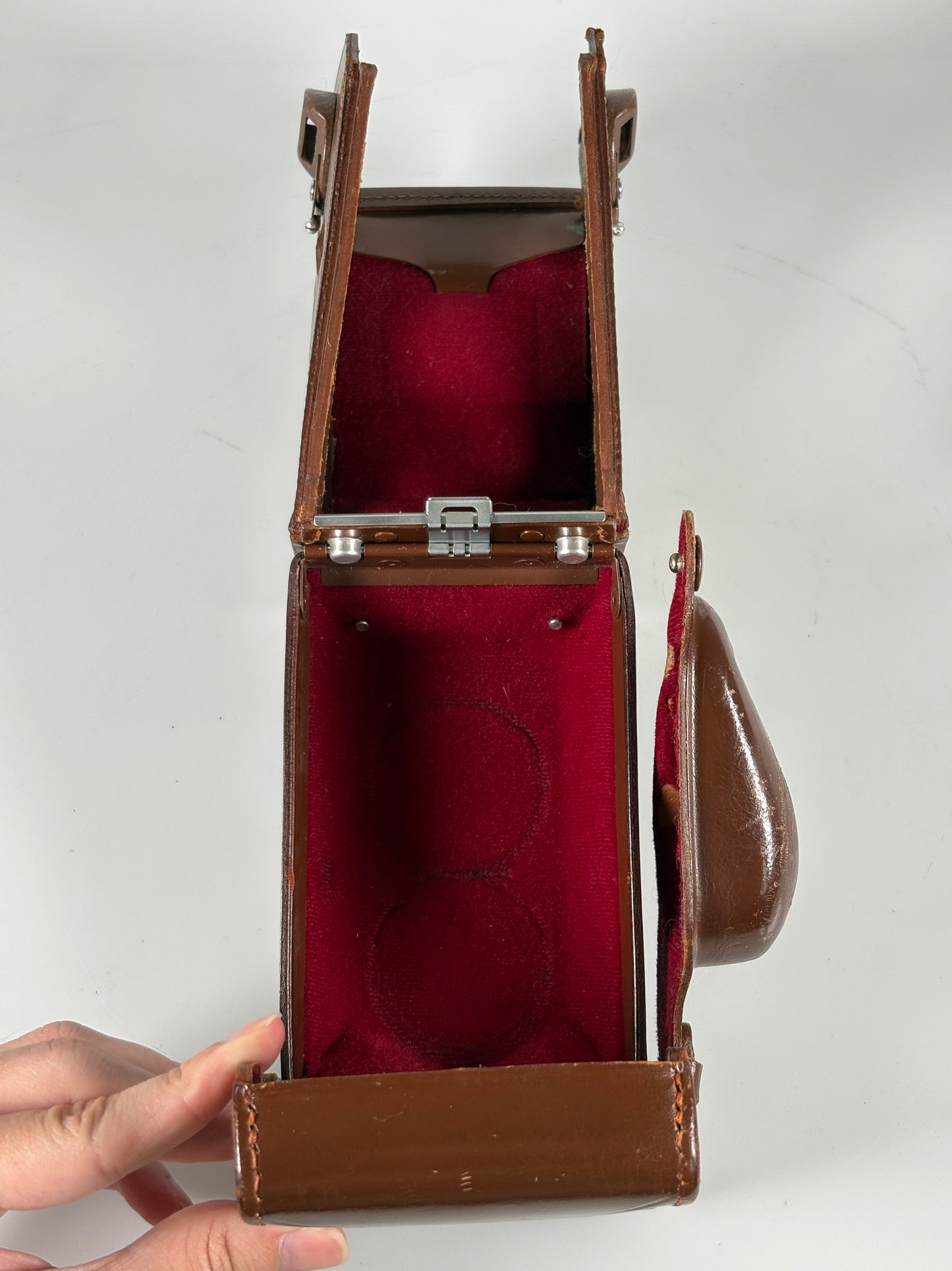 Rolleiflex 2.8F 3.5F 3.5e Genuine Brown Leather Camera Case Meter Cover and strap lugs
