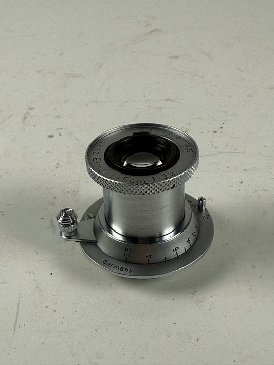 Leica Leitz 50mm (5cm) f3.5 Elmar M39 Collapsible Lens red scale