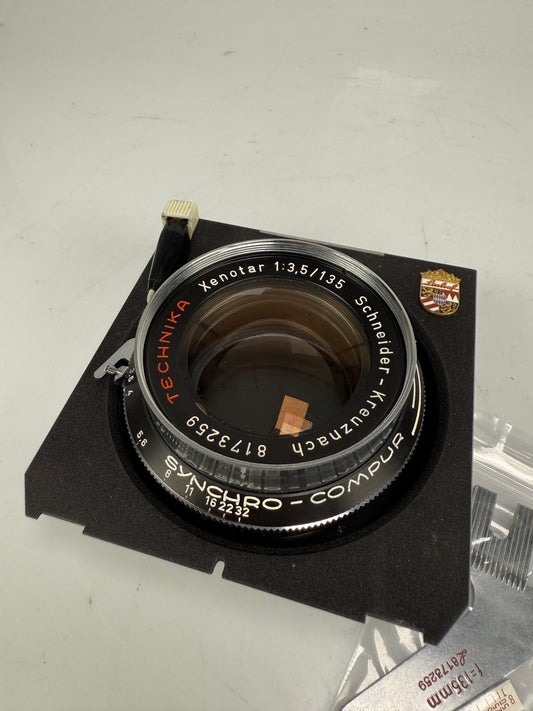 Linhof select Schneider Xenotar 135mm f3.5 Large format lens, with cam RARE