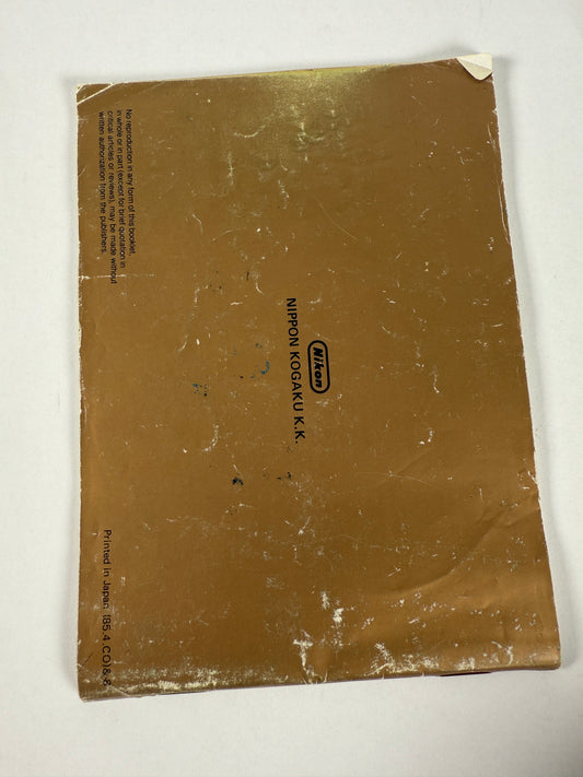 Nikon FE2 Instruction Manual