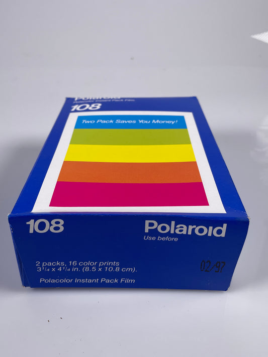 Polaroid Type 108 Polacolor Instant Twin Pack Film Sealed 16 shots exp 1997